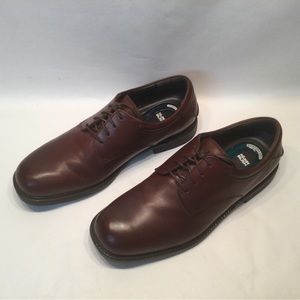Nunn Bush Mens Shoes Comfort Gel Oxford Sz 9.5M Brown Leather 4 Hole Tie EUC